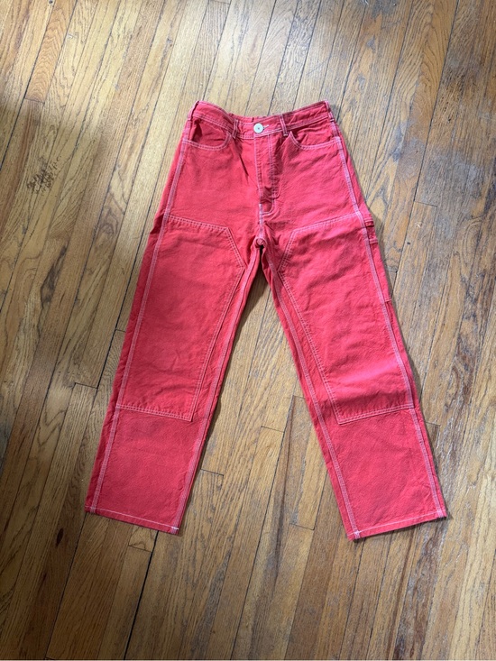 Jesse Kamm Denim - Jesse Kamm red patch pants with white stitching - size 8